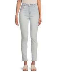 Cavalli Class by Roberto Cavalli - Straight Leg High Rise Washed Jeans - Lyst