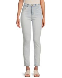 Class Roberto Cavalli - Straight Leg High Rise Washed Jeans - Lyst