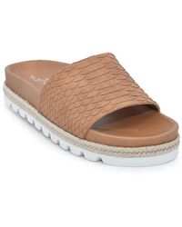 J/Slides Lobel Faux Leather Platform Sandals - Blue