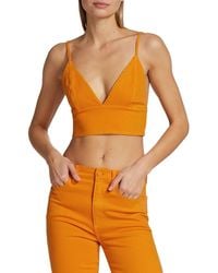 Alice + Olivia - Carli Denim Crop Bra Top - Lyst