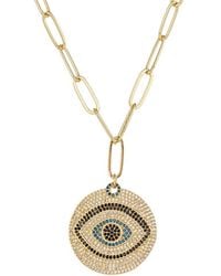 Eye Candy LA - The Luxe Collection 18K-Plated & Cubic Zirconia Evil Eye Pendant Necklace - Lyst