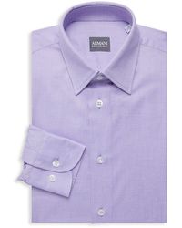 Armani Solid Dress Shirt - Purple