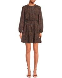 O.P.T - O. P.T Print Smocked Minidress - Lyst