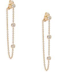 Saks Fifth Avenue 14k & 0.2 Tcw Diamond Chain-drop Earrings - Metallic