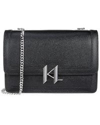 Karl Lagerfeld - Corinne Logo Leather Shoulder Bag - Lyst