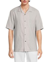 Theory - Daze Pinstripe Linen Blend Camp Shirt - Lyst
