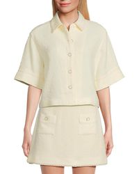 Jonathan Simkhai - Khloe Short-Sleeve Textured Cover-Up Shirt - Lyst
