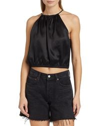 ATM - Silk Charmeuse Halter Top - Lyst