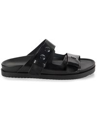 Saks Fifth Avenue - Dual Buckle Leather Sandals - Lyst