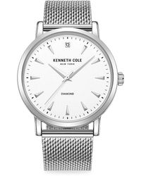 Kenneth Cole - 44mm Stainless Steel & 0.005 Tcw Diamond Mesh Bracelet Watch - Lyst