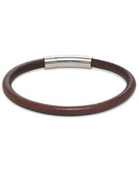 Tateossian - Single Wrap Stainless Steel & Leather Bracelet - Lyst