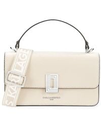Karl Lagerfeld - Simone Leather Two Way Top Handle Bag - Lyst