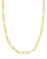 Sterling Forever - 14k Yellow Gold Polished Link Chain Necklace - Lyst