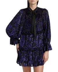 Alice + Olivia - Moranne Satin Tieneck Minidress - Lyst