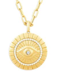 Saks Fifth Avenue - 14k Yellow Gold & 0.25 Tcw Diamond Evil Eye Pendant Necklace - Lyst