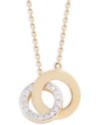 Saks Fifth Avenue - 14k Yellow Gold & 0.2 Tcw Diamond Circular Pendant Necklace - Lyst