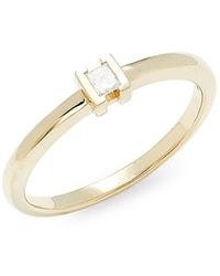 Saks Fifth Avenue - 14k Yellow Gold & 0.10 Tcw Diamond Princess Ring - Lyst