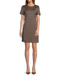 Halston - Houndstooth Side-Button Minidress - Lyst