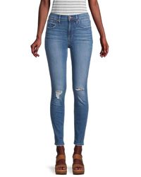 Madewell High-rise Ripped Ankle Skinny Jeans - Blue