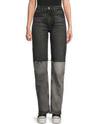 FRAME - The Fashion Patchwork Two Tone Jeans - Lyst