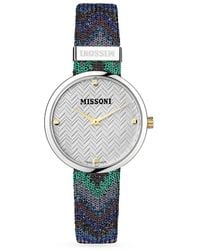 Missoni - M1 34mm Stainless Steel & Fabric Strap Watch - Lyst