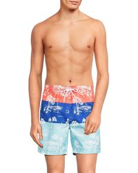 Trunks Surf & Swim - Trunks Surf + Swim Sano Colorblocked Print Swim Shorts - Lyst