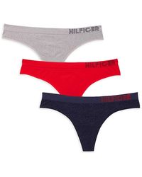 Tommy Hilfiger Women's Classic Cotton Logoband Thong Multipack 