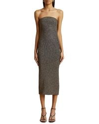 KHAITE - Rumer Metallic Ribbed Midi-Dress - Lyst