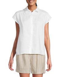 Saks Fifth Avenue - Spread Collar 100% Linen Shirt - Lyst