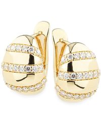 Saks Fifth Avenue - Goldplated Sterling Silver & 1.95-2.11 Tcw Lab-grown Diamond Hoop Earrings - Lyst