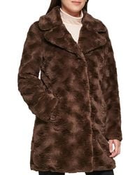 Kenneth Cole - Textured Faux Fur Coat - Lyst