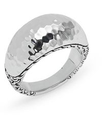 John Hardy - Sterling Silver Hammered Ring - Lyst