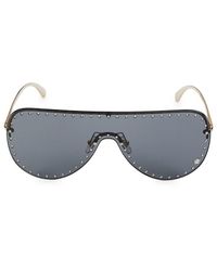 Versace - 63mm Studded Aviator Shield Sunglasses - Lyst