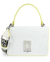 Karl Lagerfeld - Simone Croc Embossed Leather Two Way Top Handle Bag - Lyst