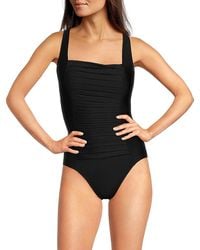 Calvin Klein - Shimmer Pleated One Piece Swimsuit - Lyst