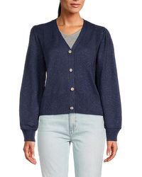 Joseph A - Lurex V-Neck Cardigan - Lyst