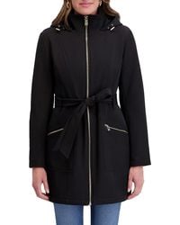 Kensie - Hood Belted Softshell Jacket - Lyst