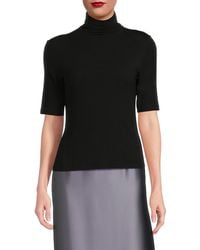 Vince - Elbow-Sleeve Turtleneck Top - Lyst