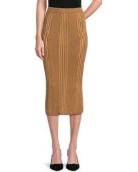 French Connection - Mari Ribbed Pencil Midi Skirt - Lyst