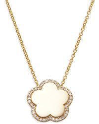 Effy - 14k Yellow Gold & 0.16 Tcw Diamond Flower Pendant Necklace - Lyst