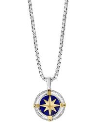 Effy - 14k Goldplated, Sterling Silver, Topaz & Lapis Lazuli Compass Pendant - Lyst