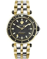 Versace - V-Race Dive Two-Tone Stainless Steel Chronograph Bracelet Watch - Lyst