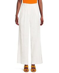 Calvin Klein - Pleated Linen Blend Pants - Lyst
