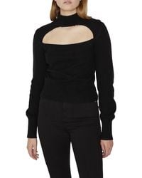 FRAME - Cut-out Turtleneck Cashmere-blend Sweater - Lyst