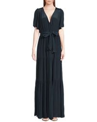 Ba&sh - Natal Tie-Waist Tiered A-Line Maxi Dress - Lyst
