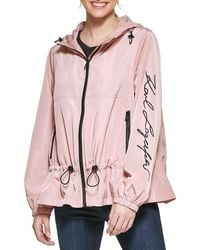 Karl Lagerfeld - Peplum Hooded Windbreaker - Lyst