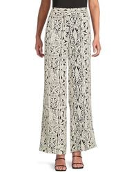 Halston - Printed Flat Front Pants - Lyst
