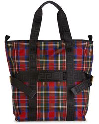 Versace Plaid Tote - Black