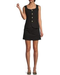 Lea & Viola - Solid A-Line Vest Minidress - Lyst