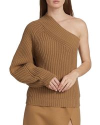 Michael Kors Shaker One-shoulder Sweater - Brown